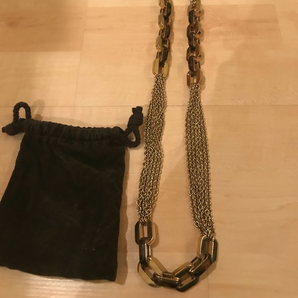 Michael Kors Gold & Tortoise Long Chain Necklace